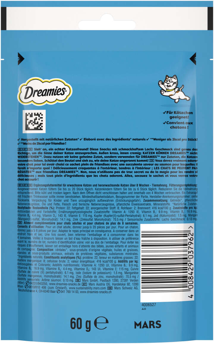 Dreamies Katzenleckerli mit Lachs